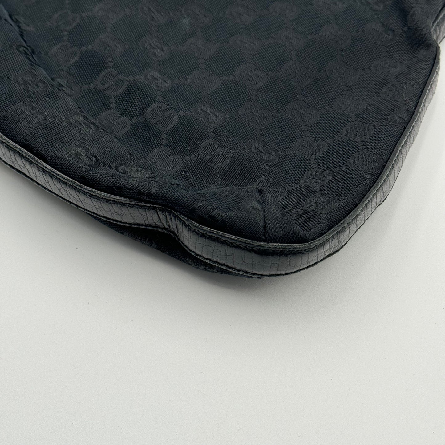 Gucci Monogram Web Hasler Black Hobo  (137388)