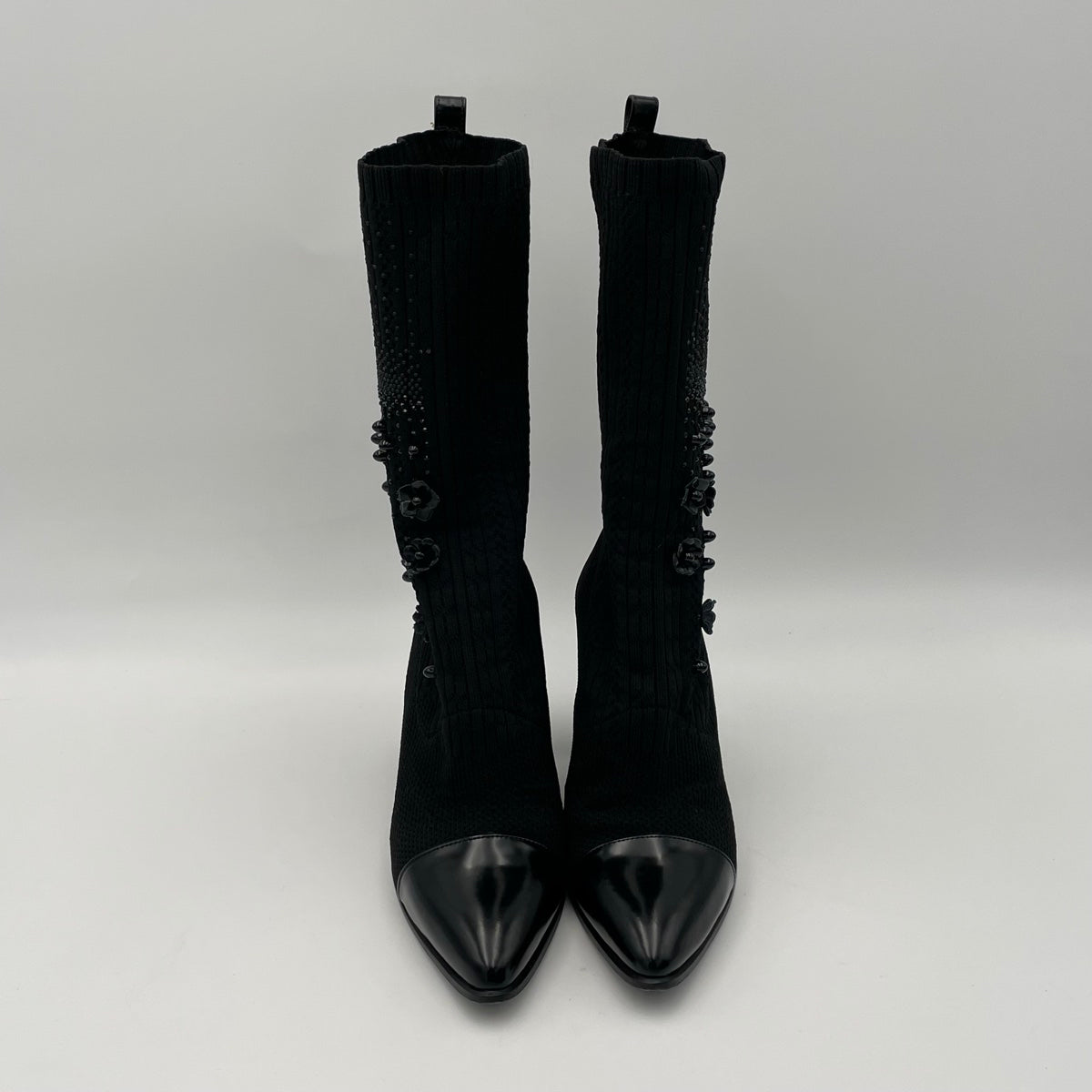 Stuart Weitzman Sockhop Knit Fabric Boots (70950) Size 9.5