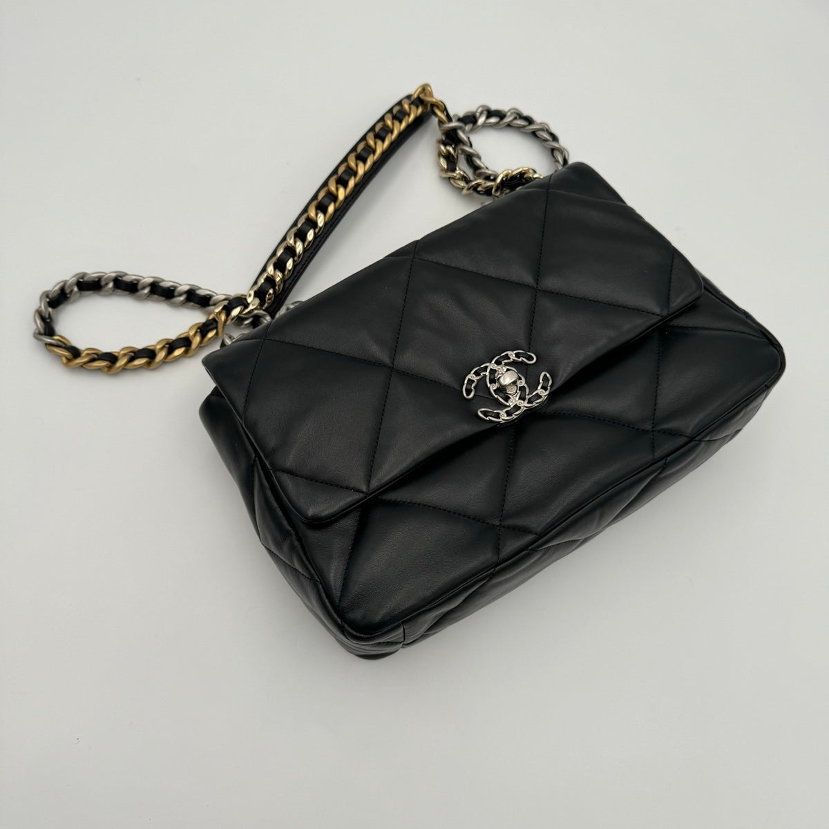 Chanel 19 Quilted Large Black Lambskin Crossbody