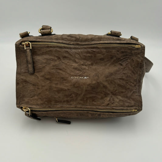 Givenchy Pandora Distressed Large Brown Leather Handbag