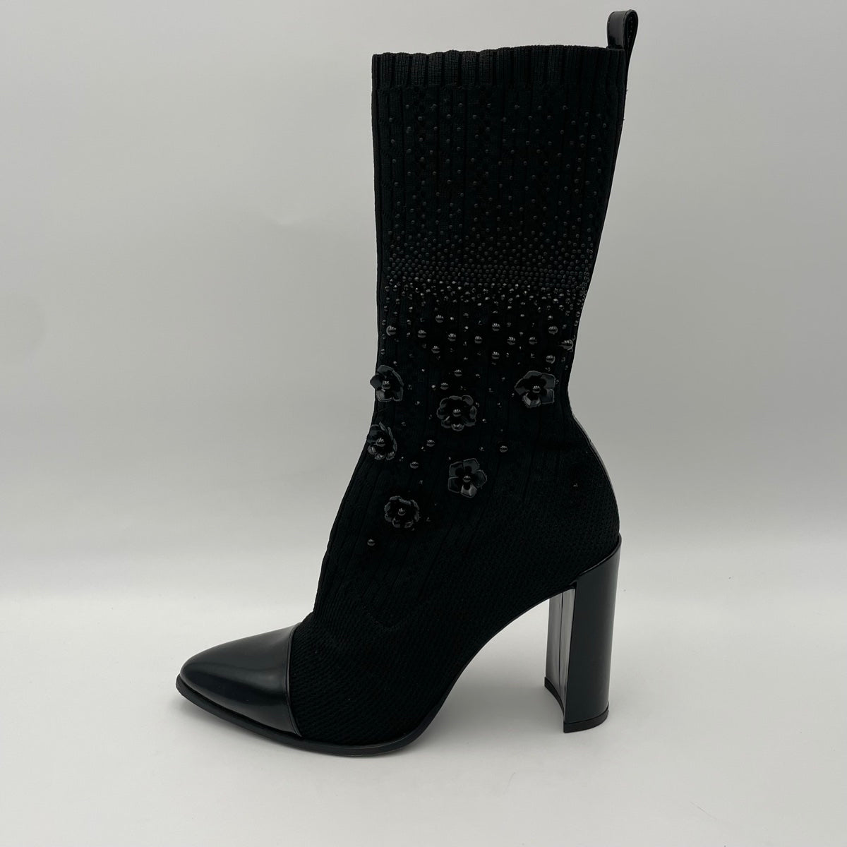 Stuart Weitzman Sockhop Knit Fabric Boots (70950) Size 9.5