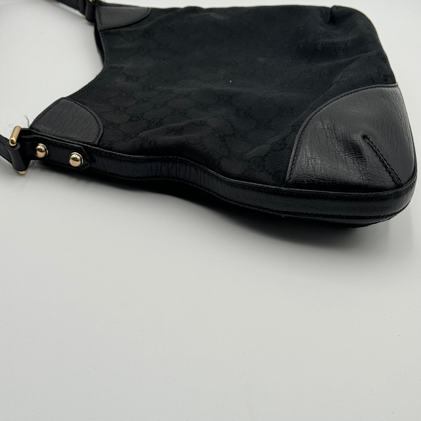 Gucci Monogram Web Hasler Black Hobo  (137388)