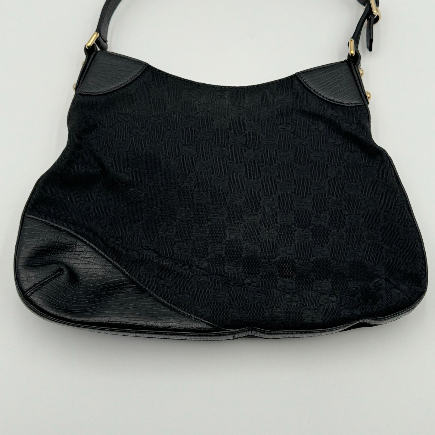 Gucci Monogram Web Hasler Black Hobo  (137388)