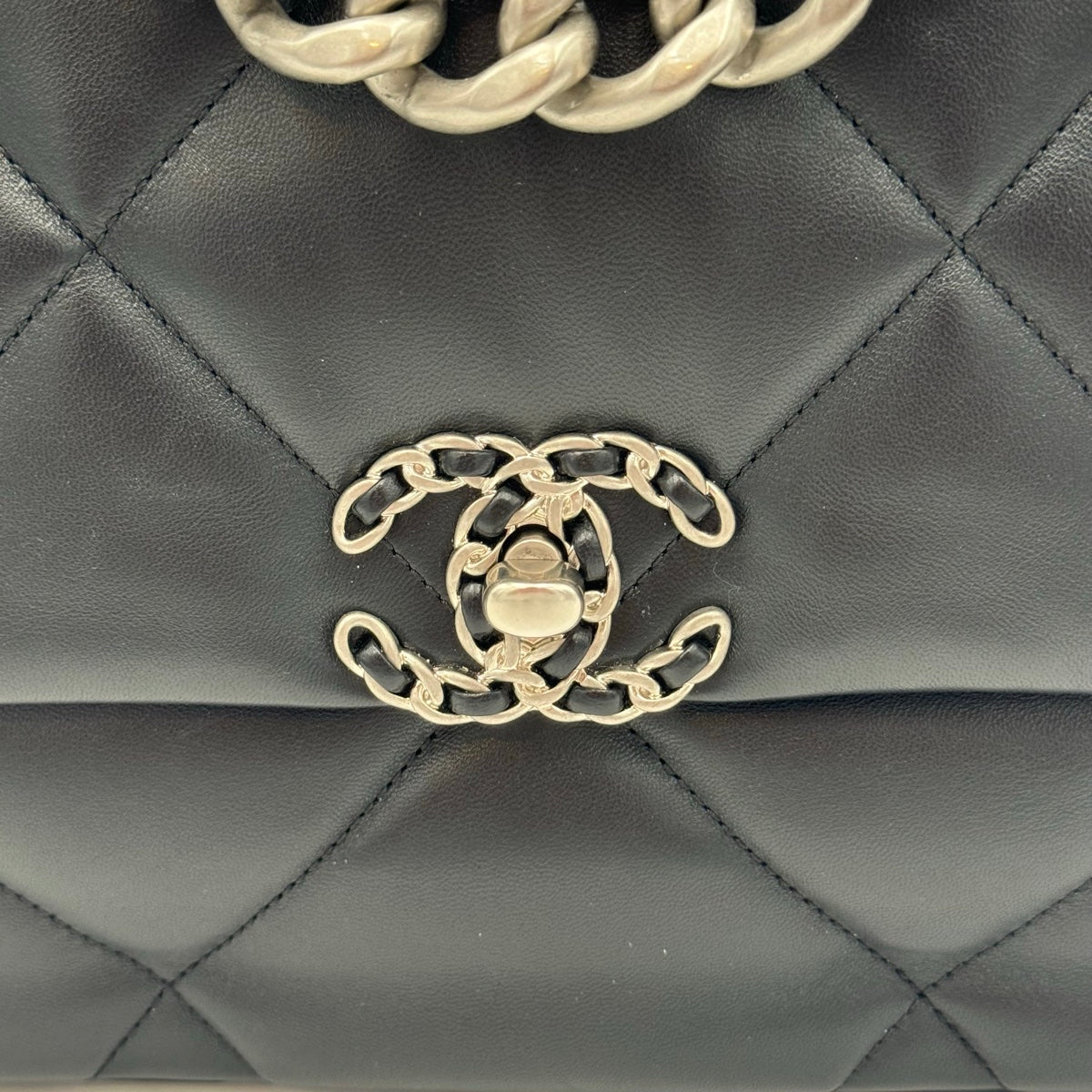 Chanel 19 Quilted Large Black Lambskin Crossbody