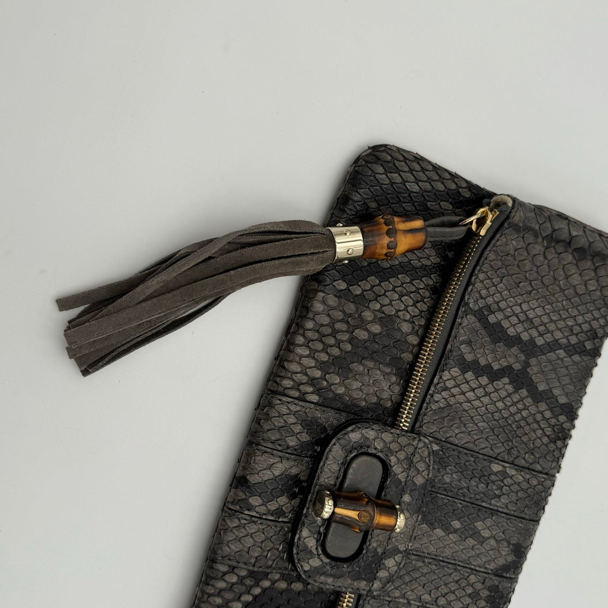 Gucci Python Lucy Tassel Folded Clutch (223975)