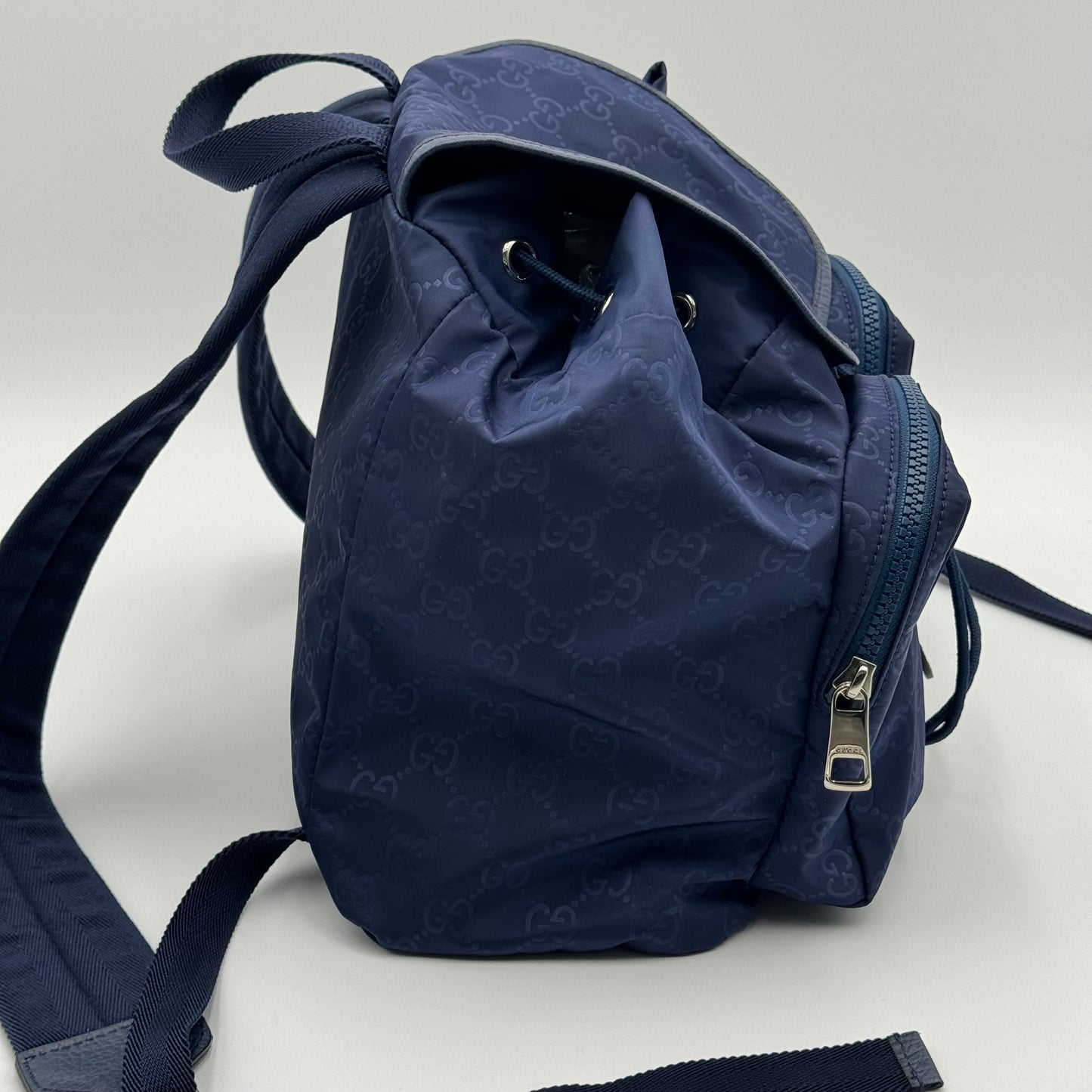 Gucci Nylon Monogram Medium Light Single Buckle Backpack