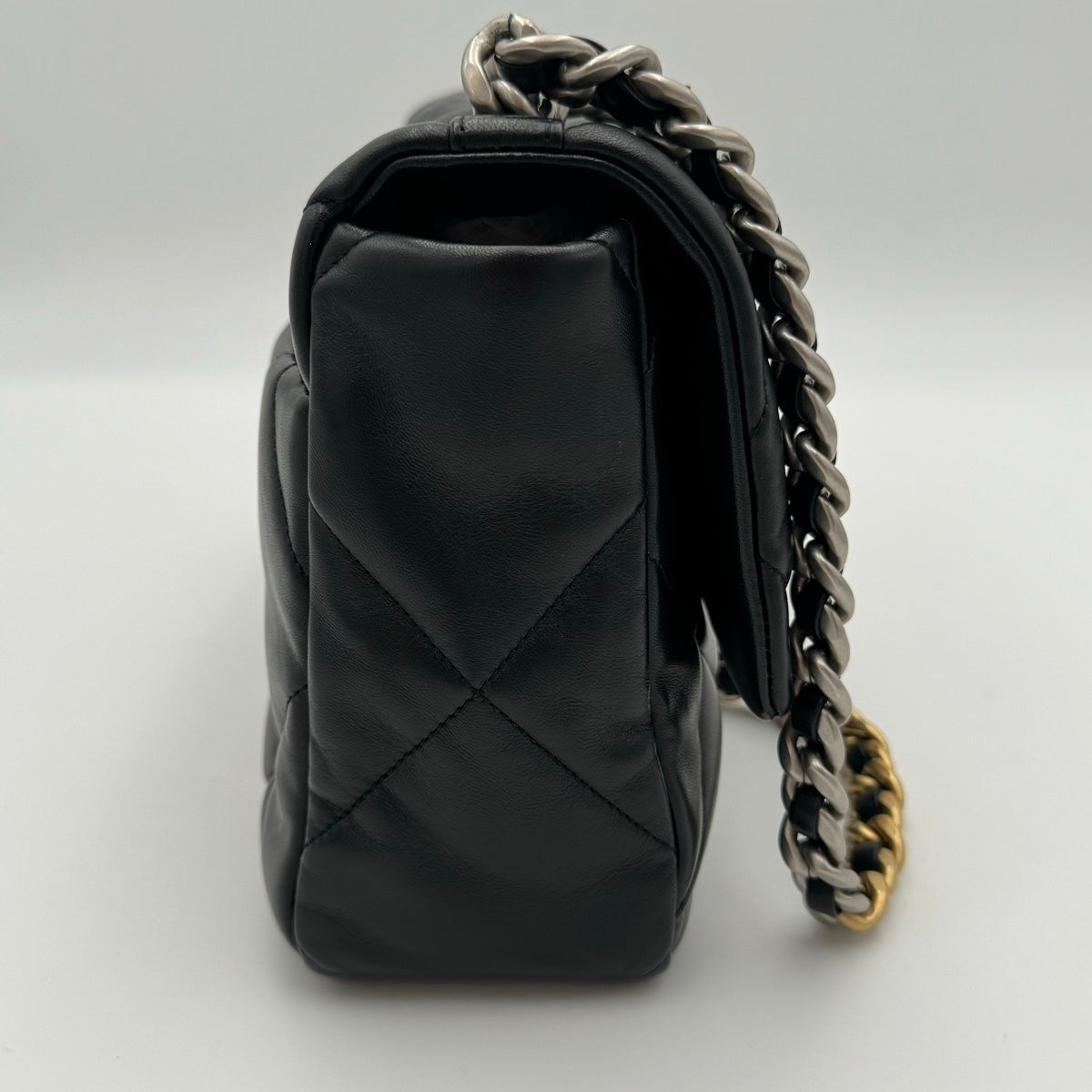 Chanel 19 Quilted Large Black Lambskin Crossbody