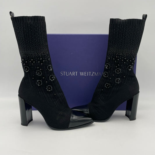 Stuart Weitzman Sockhop Knit Fabric Boots (70950) Size 9.5