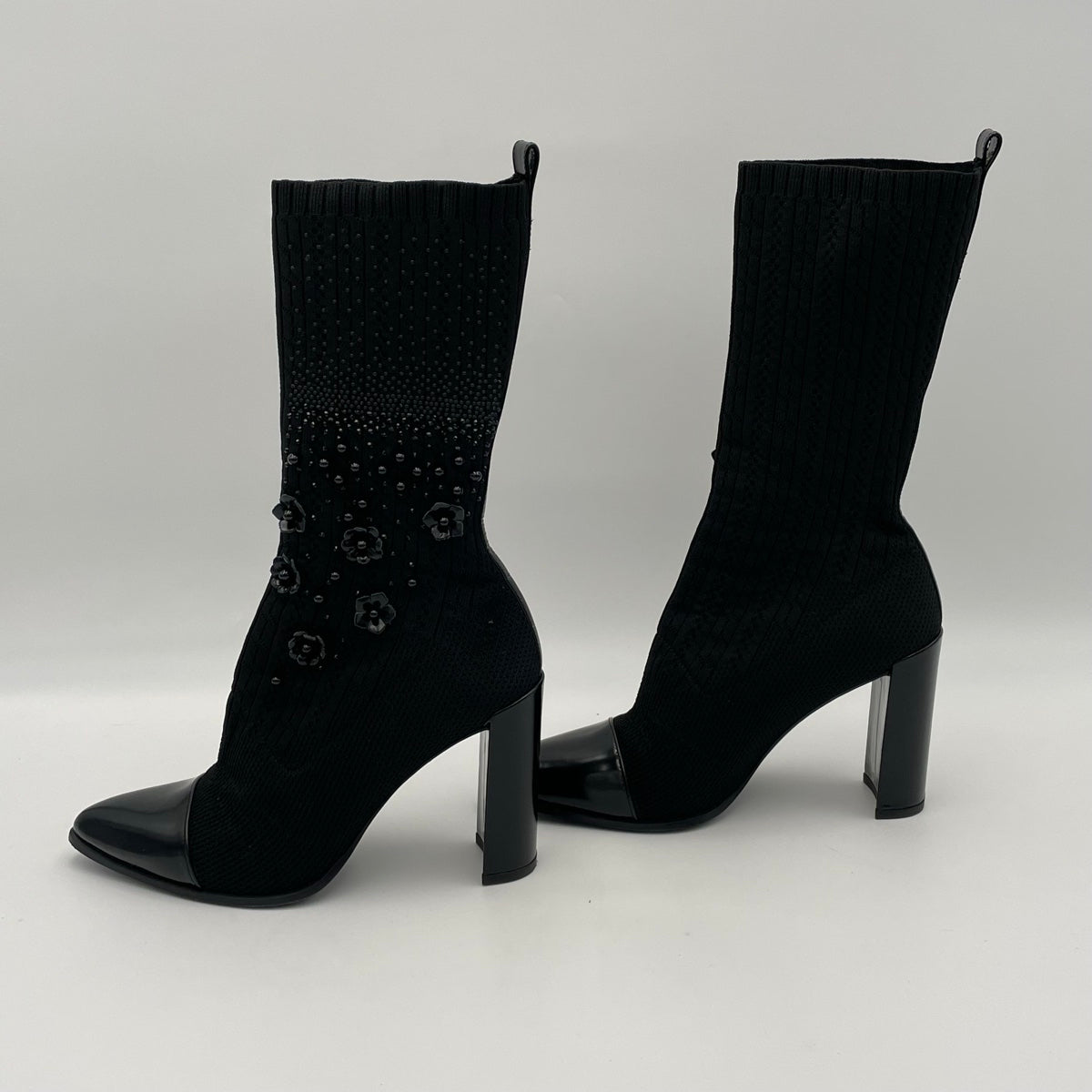 Stuart Weitzman Sockhop Knit Fabric Boots (70950) Size 9.5