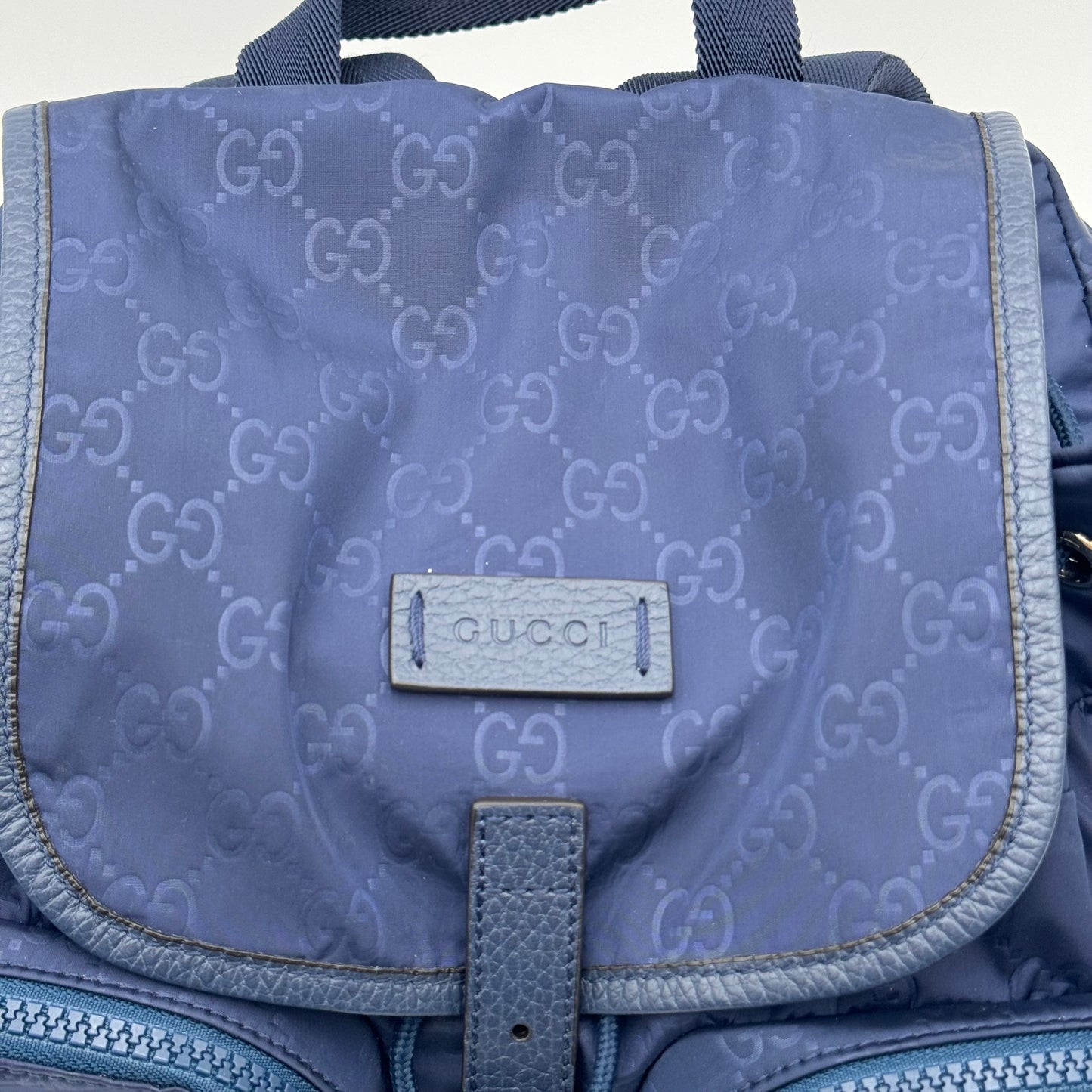 Gucci Nylon Monogram Medium Light Single Buckle Backpack