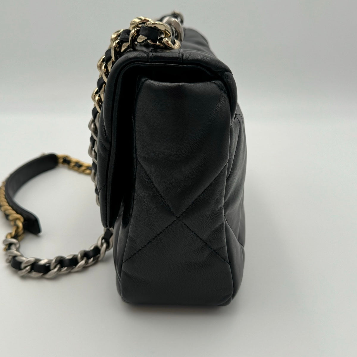 Chanel 19 Quilted Large Black Lambskin Crossbody