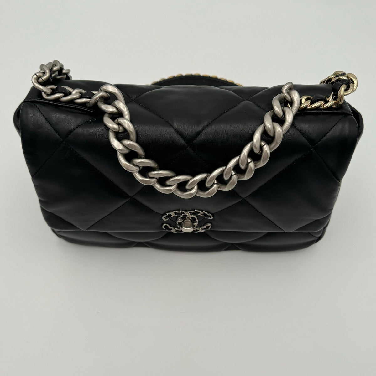 Chanel 19 Quilted Large Black Lambskin Crossbody