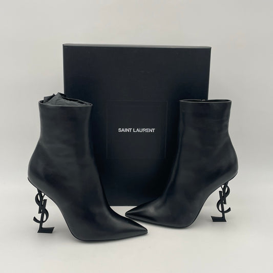 Saint Laurent Opyum Leather Booties (532160) Size 39.5 EU