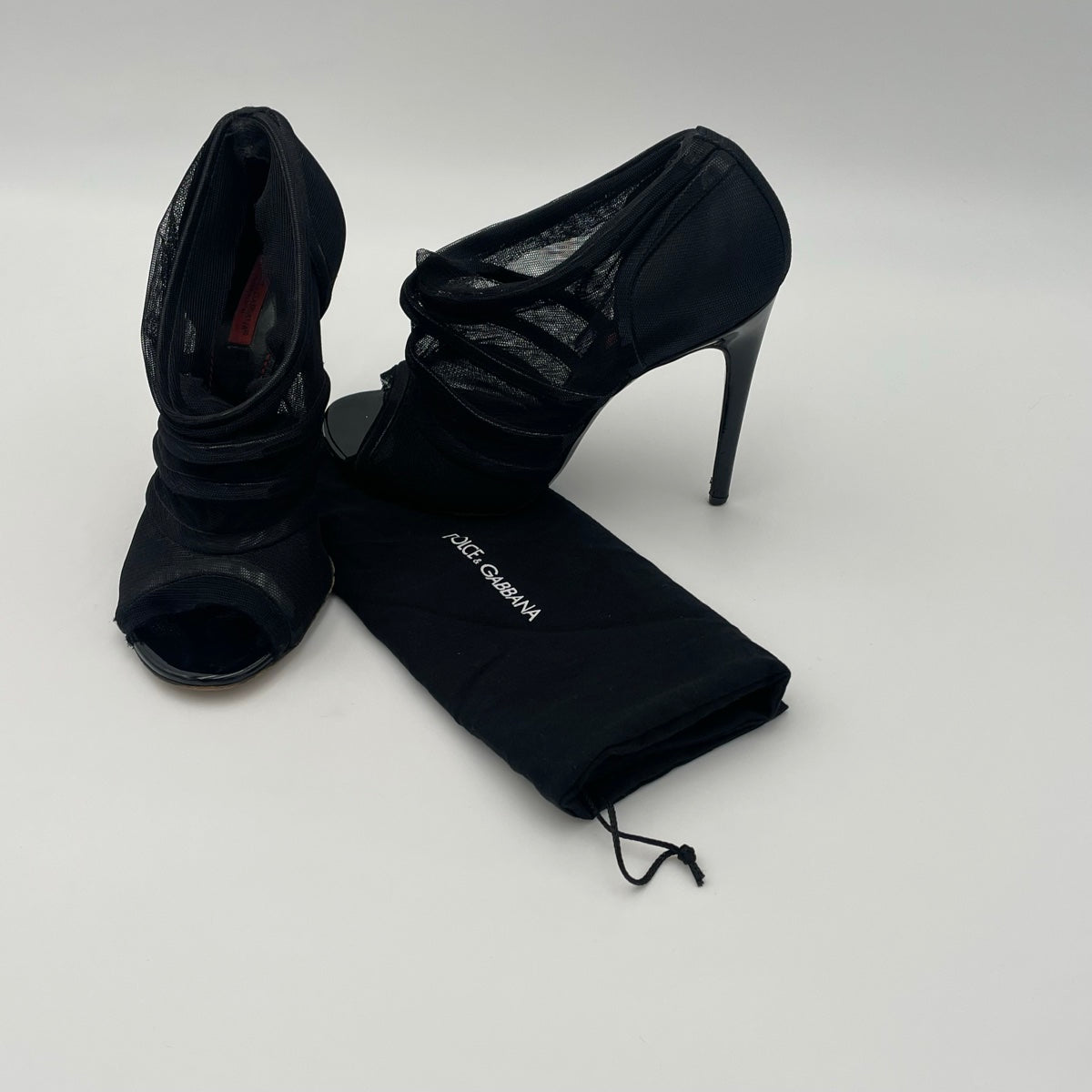 Dolce & Gabbana Keira Heels Black Mesh Size 38 EU