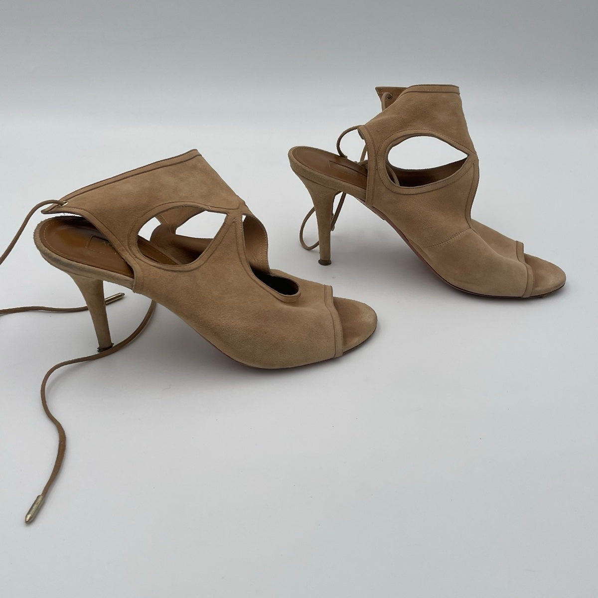 Aquazzura Sexy Thing 85 Suede Heels Size 38 EU