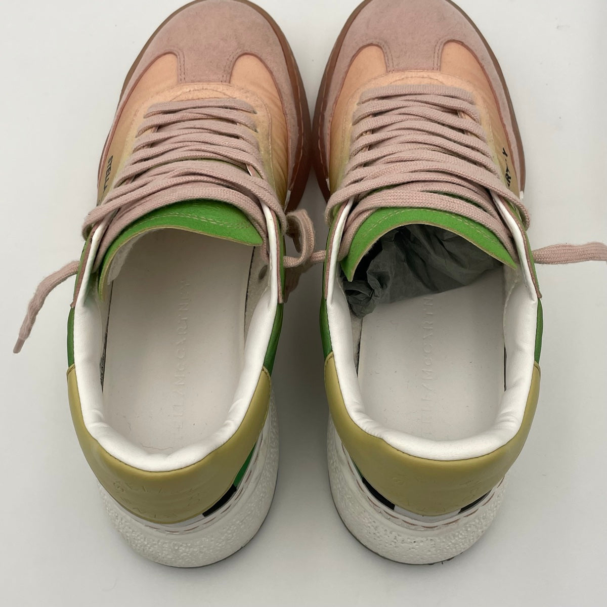 Stella McCartney Loop Degrade Pink & Green Ombre Recycled Trainer Sneakers Size 38 EU